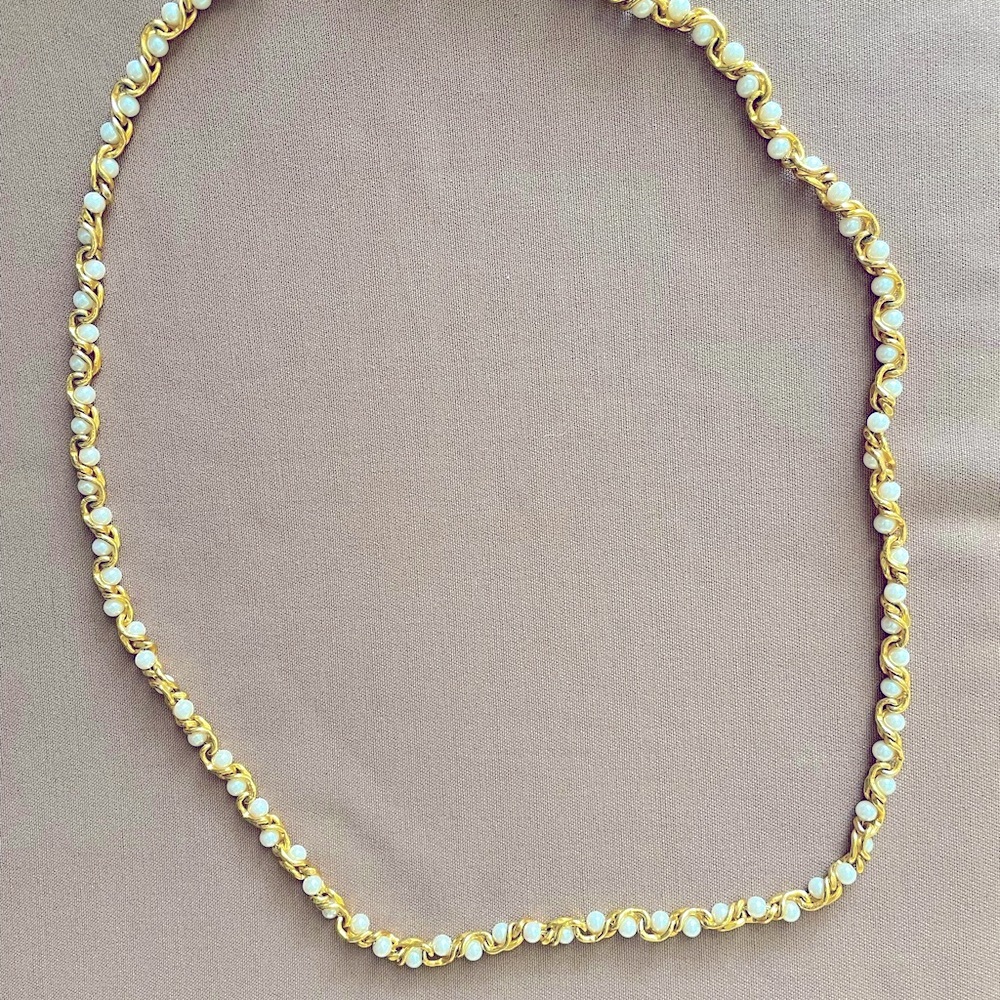 Gold/Pearl 30" Rope Necklace (+FREE 60" necklace!)